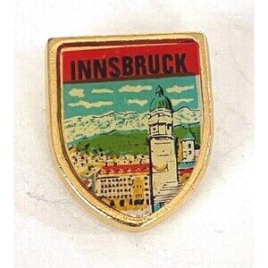 Innsbruck Souvenir Lapel Hat Jacket Pin Crest Coat Of Arms Shield 3/4"